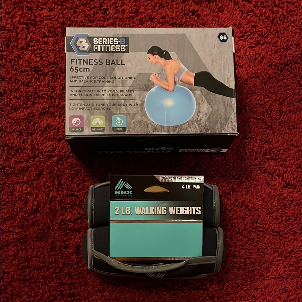 Series 8 Fitness Ball & RDX Walking Weights